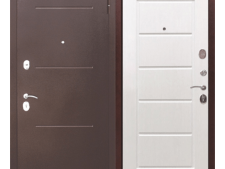 Дверь входная металлическая 7,5 см Гарда медный антик Белый ясень ; Венге