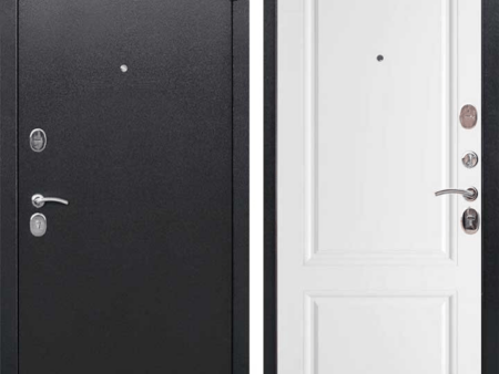 Дверь входная металлическая 7,5 см Гарда Серебро Эмаль Белая ; Эмаль Серая