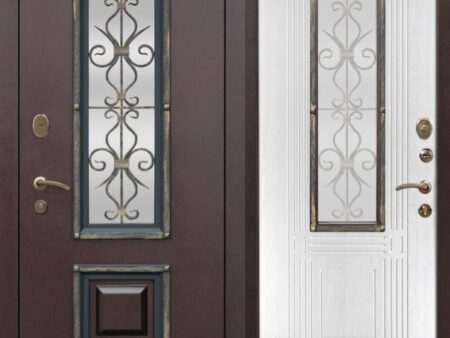 Дверь входная металлическая 7,5см Венеция Серебро Белый ясень
